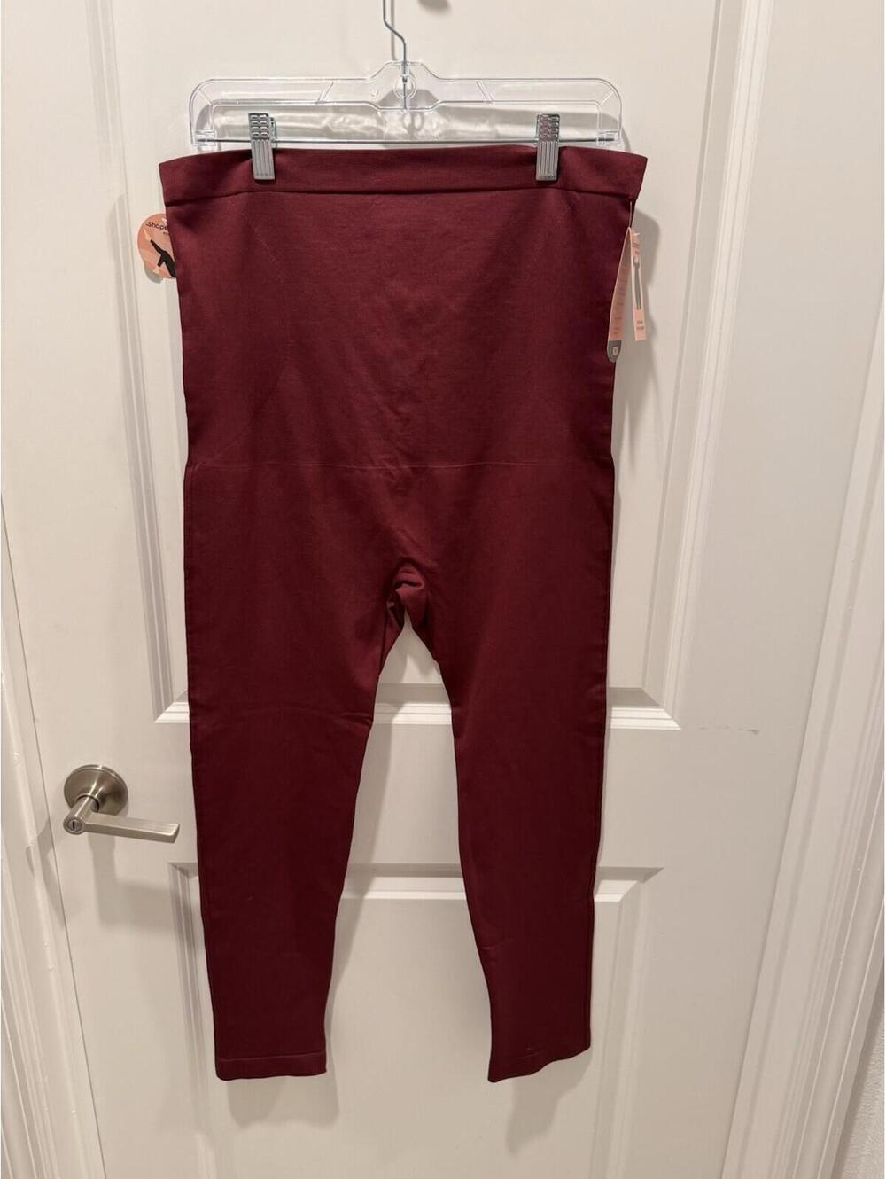 NWT Shapermint High Waisted Shaping Leggings Burgundy Women's Size Large 3XL